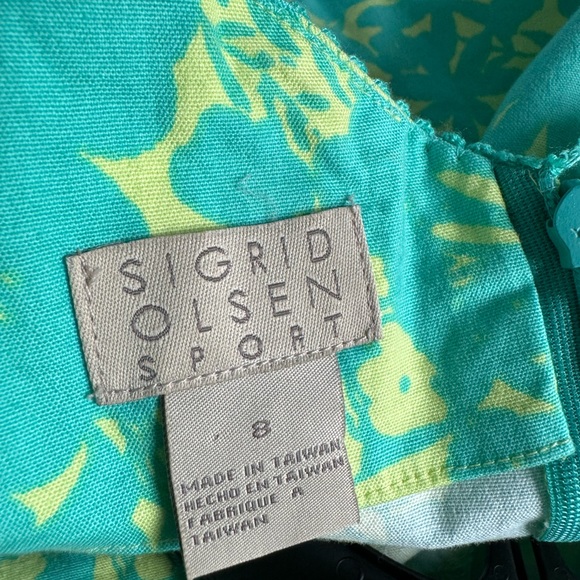 Sigrid Olsen Sport Size 8 Sleeveless Shift Dress Blue and Green - Picture 4 of 7